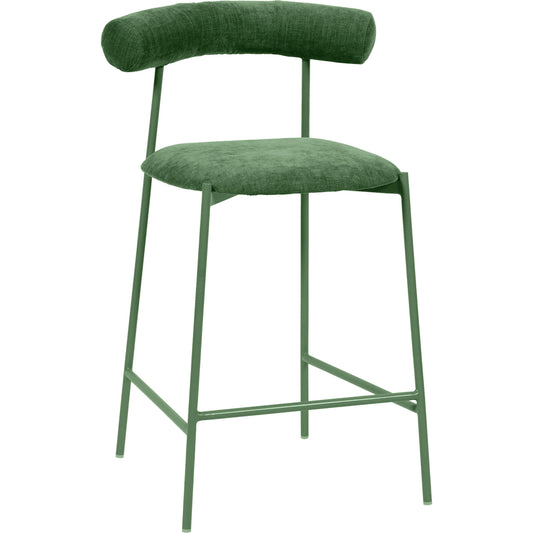 Liliana Velvet Counter Stool by TOV Furniture. Made from fabric, iron in a modern style.
