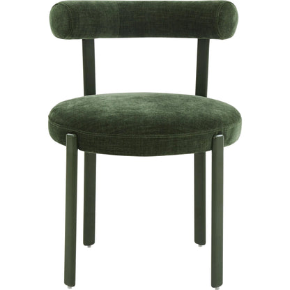 Margaret Performance Chenille Bolster Back Dining Chair by TOV Furniture in cream. Made from fabric, plywood, stainless steel, wood in a eclectic & global style.