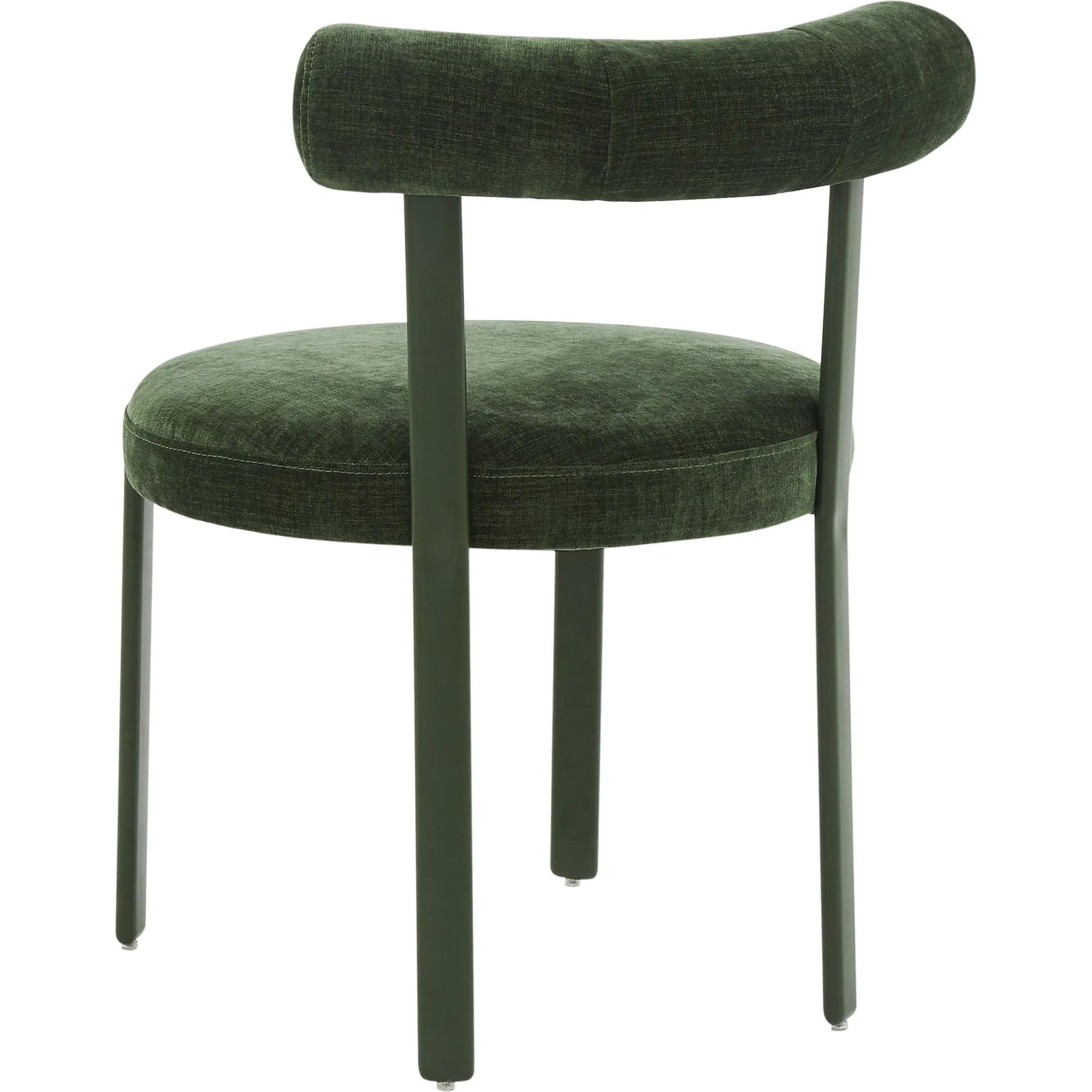 Margaret Performance Chenille Bolster Back Dining Chair by TOV Furniture in cream. Made from fabric, plywood, stainless steel, wood in a eclectic & global style.