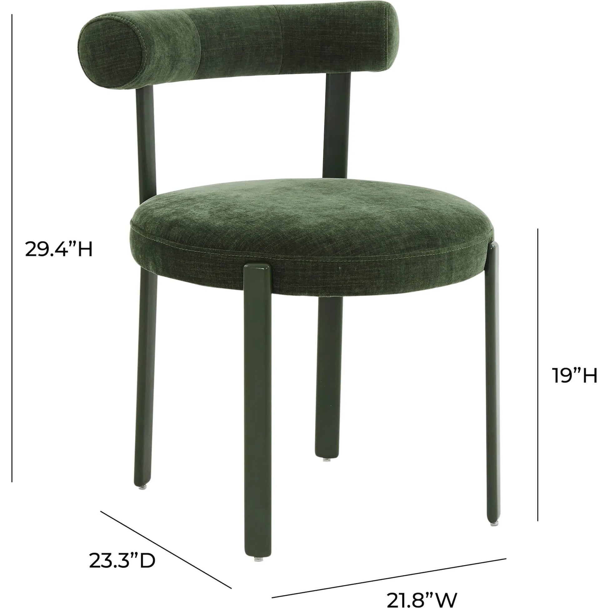 Margaret Performance Chenille Bolster Back Dining Chair by TOV Furniture in cream. Made from fabric, plywood, stainless steel, wood in a eclectic & global style.