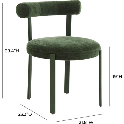 Margaret Performance Chenille Bolster Back Dining Chair by TOV Furniture in cream. Made from fabric, plywood, stainless steel, wood in a eclectic & global style.