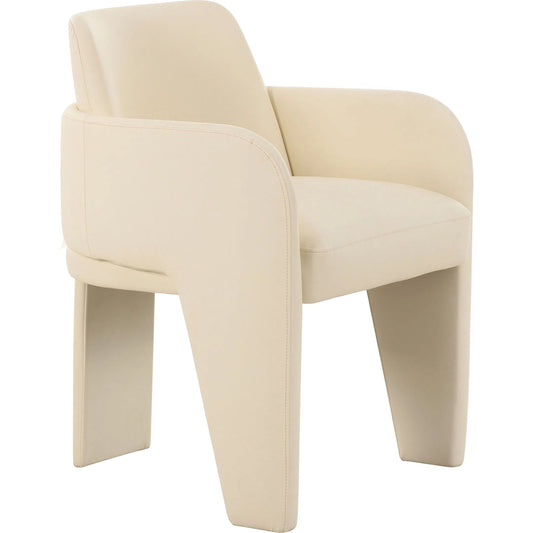 Leo Performance Vegan Leather Dining Chair by TOV Furniture in cream. Made from plywood, vegan leather in a unique style.