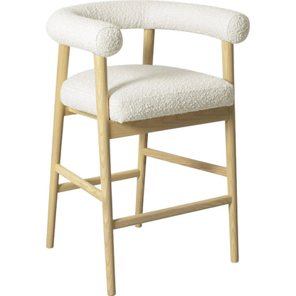 Spara Performance Boucle Counter Stool by TOV Furniture. Made from boucle, plywood, wood in a transitional style.