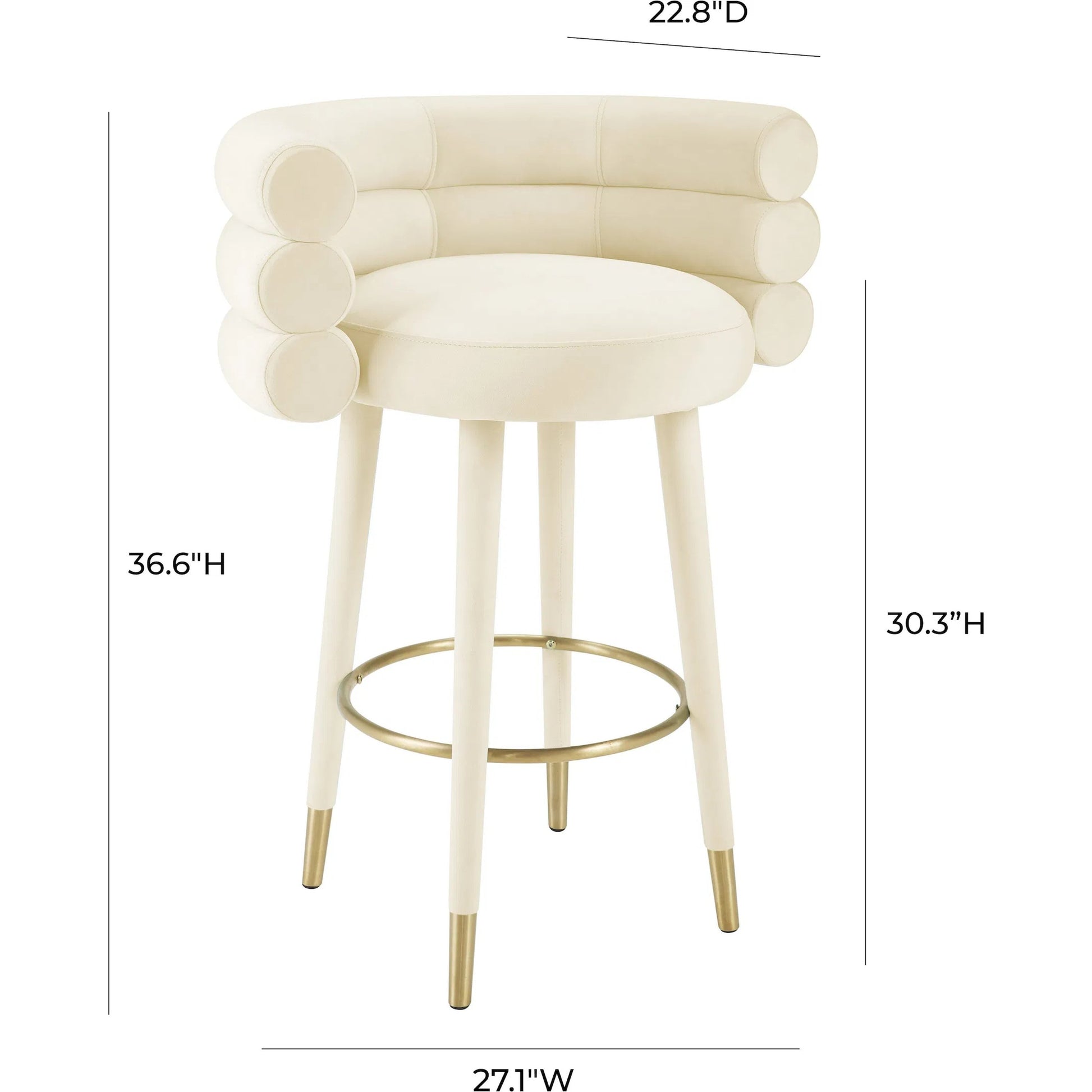Betty Velvet Barstool by TOV Furniture. Made from unique in a modern style.