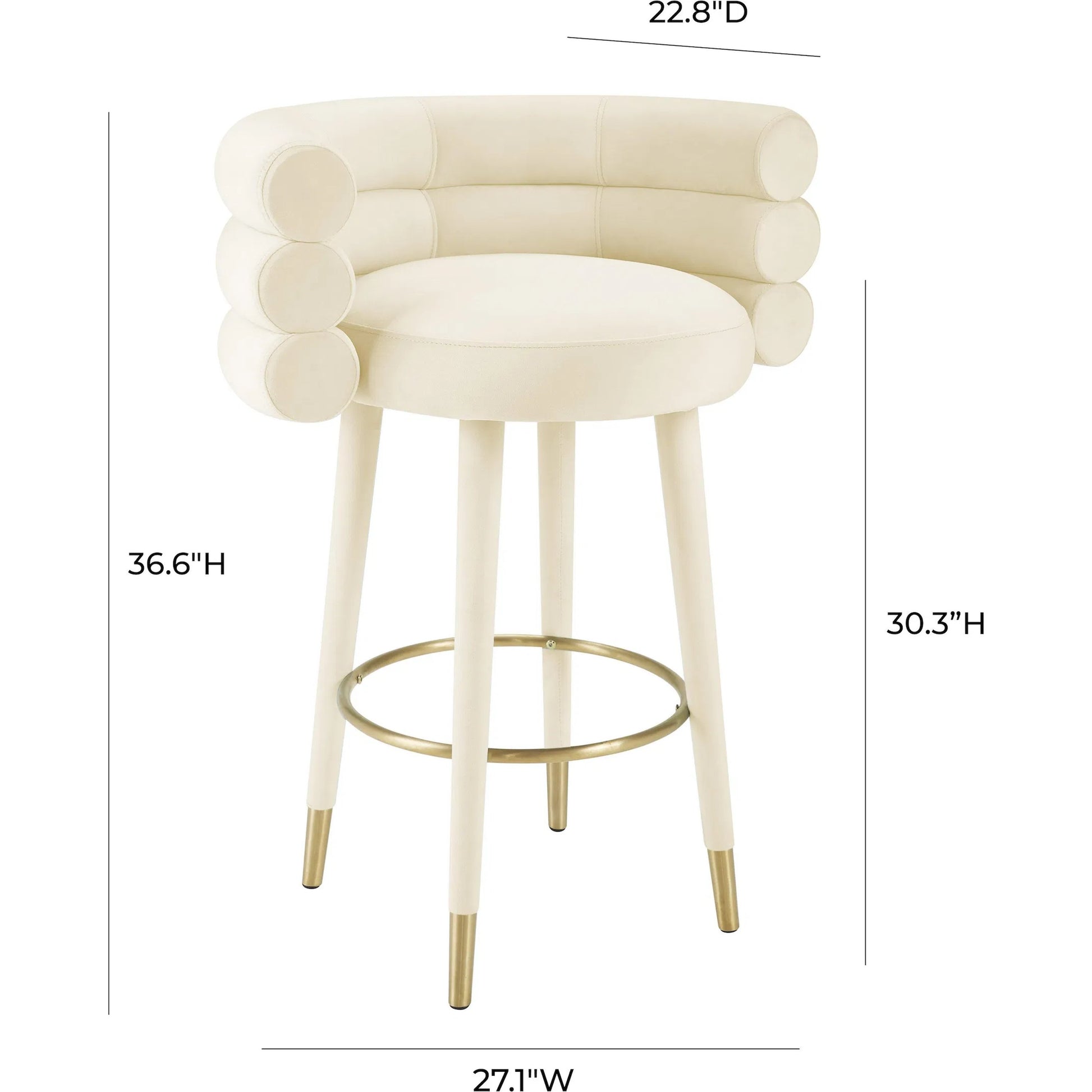 Betty Velvet Barstool by TOV Furniture. Made from unique in a modern style.