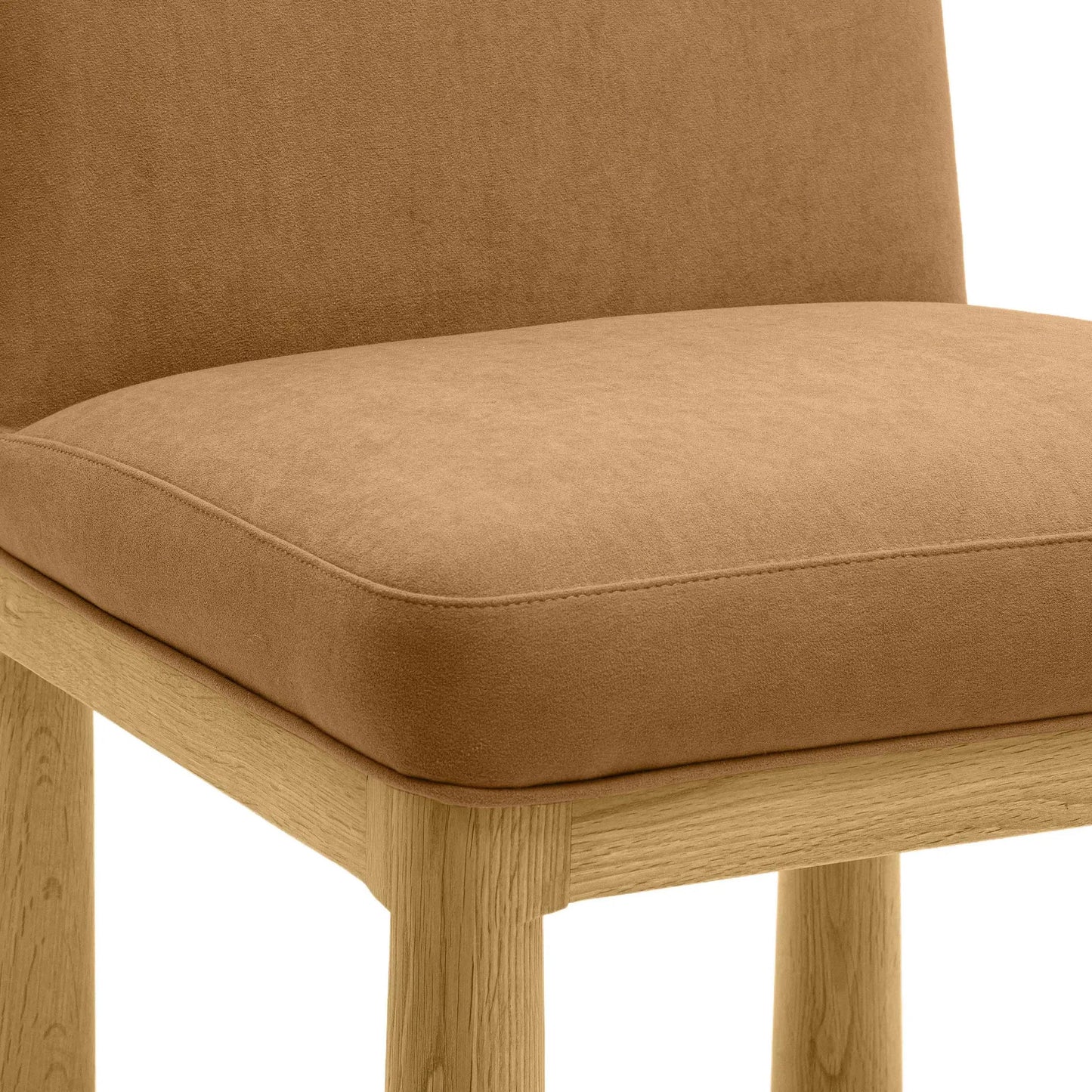 009 SI-2248533 | Closeup | Tiara Velvet Oak Dining Chair by TOV Furniture. Made from plywood, velvet, wood in a traditional style.