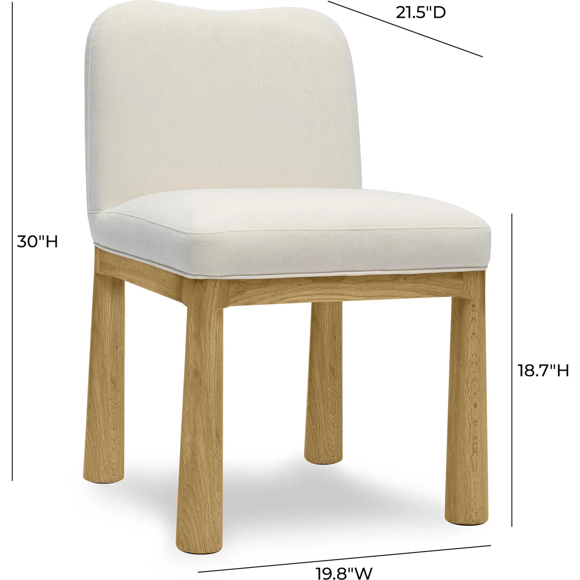 Tiara Velvet Oak Dining Chair by TOV Furniture. Made from plywood, velvet, wood in a traditional style.