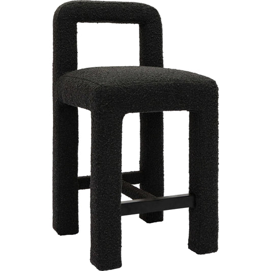 Hazel Boucle Counter Stool by TOV Furniture. Made from boucle, plywood, stainless steel, wood in a unique style.