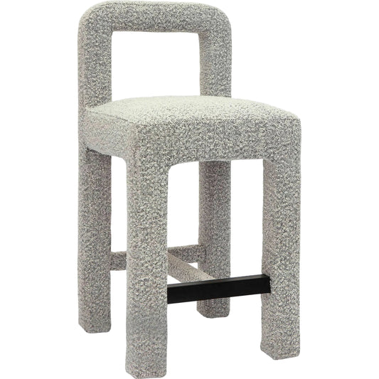 Hazel Boucle Counter Stool by TOV Furniture. Made from boucle, plywood, stainless steel, wood in a unique style.
