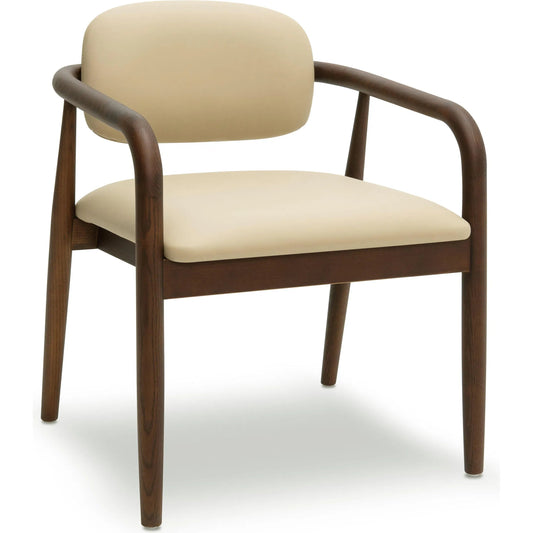 Betsy Vegan Leather Dining Chair by TOV Furniture in taupe. Made from faux leather, plywood, wood in a unique style.