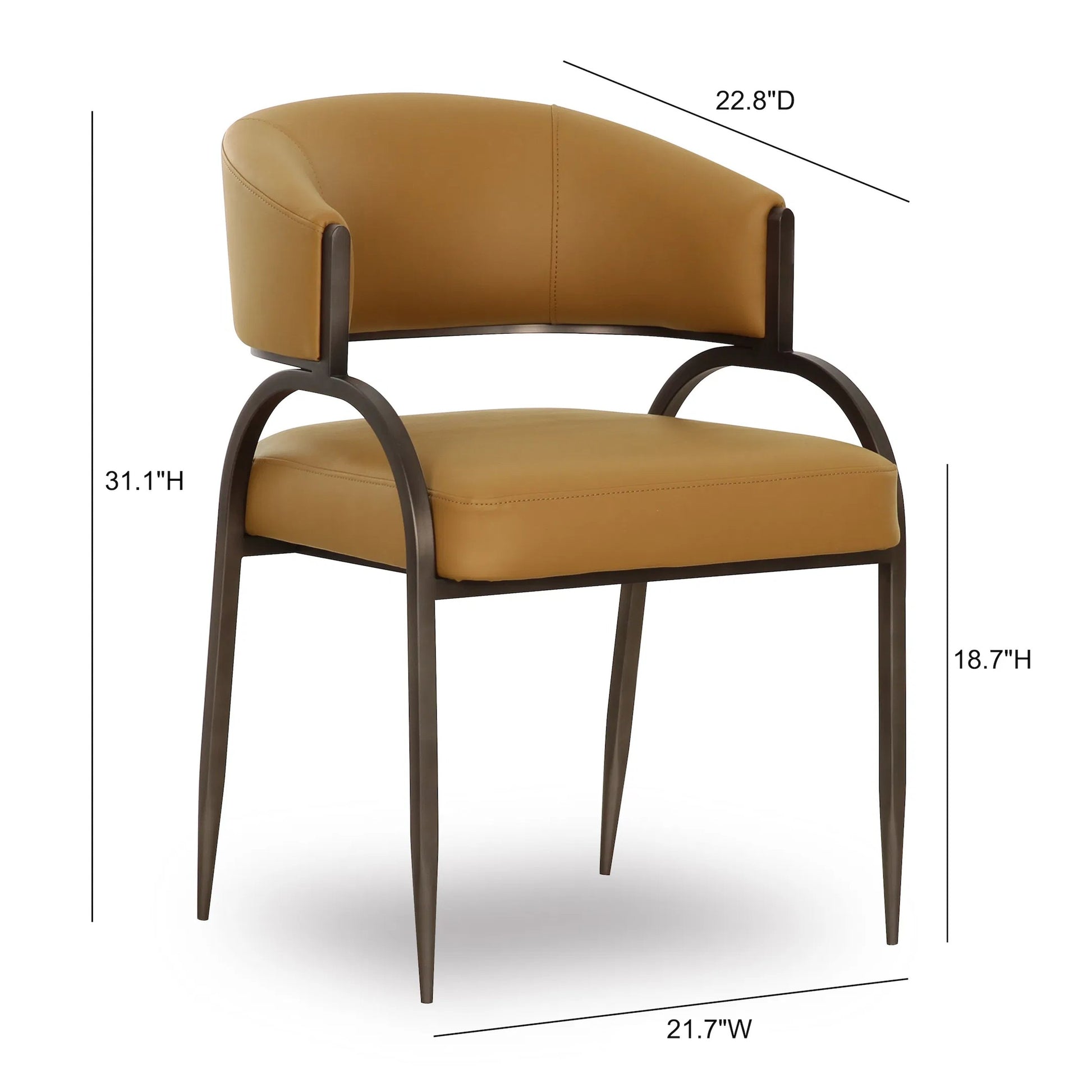 Tatum Performance Vegan Leather Dining Chair by TOV Furniture. Made from pu leather, plywood, stainless steel in a transitional style.