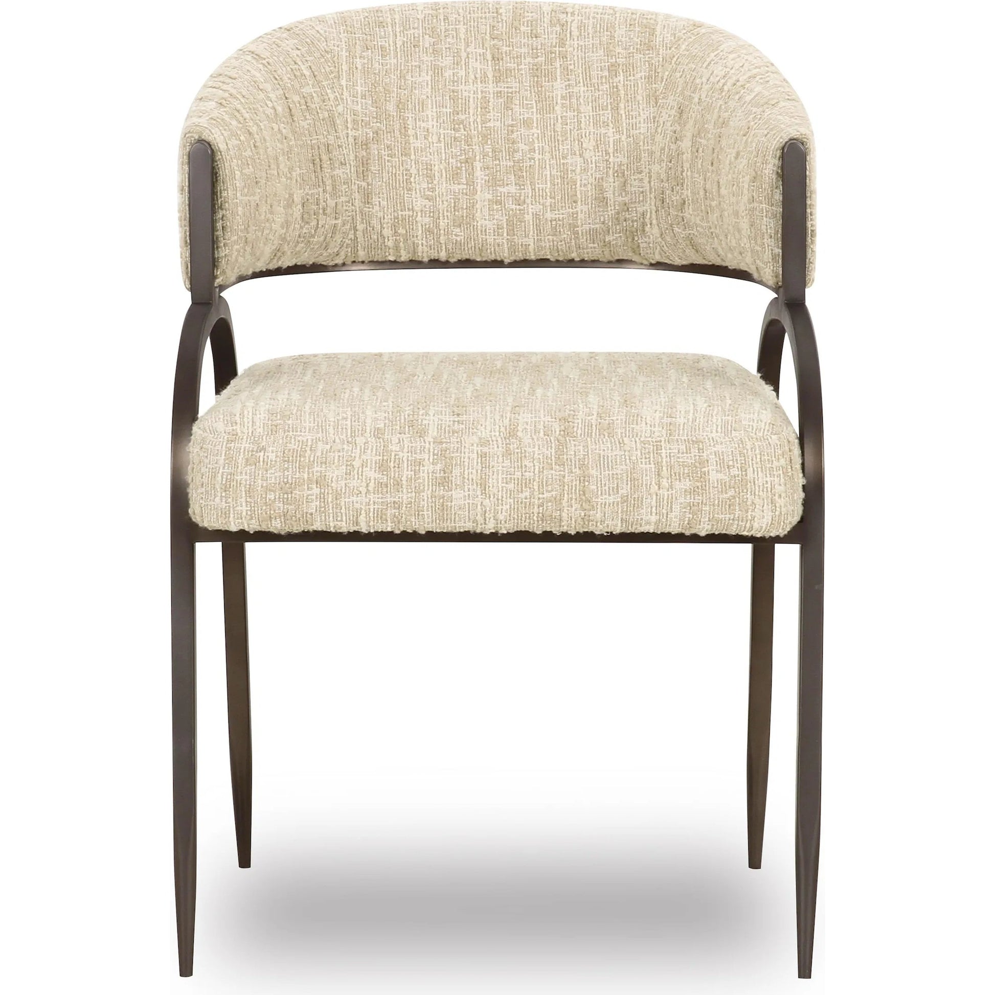 Tatum Textured Performance Boucle Dining Chair by TOV Furniture in cream. Made from boucle, plywood, stainless steel in a transitional style.