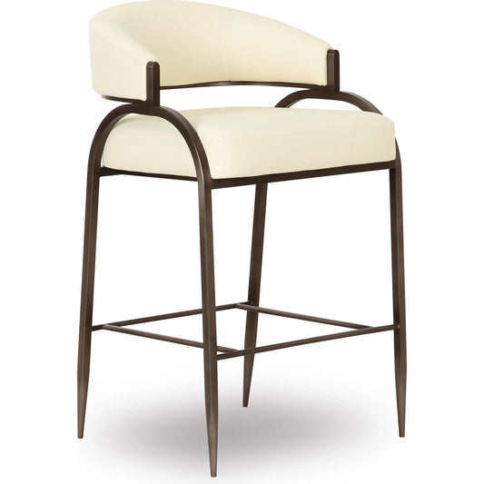 Tatum Performance Vegan Leather Counter Stool by TOV Furniture. Made from pu leather, plywood, stainless steel in a unique style.