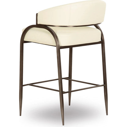 Tatum Performance Vegan Leather Counter Stool by TOV Furniture. Made from pu leather, plywood, stainless steel in a transitional style.