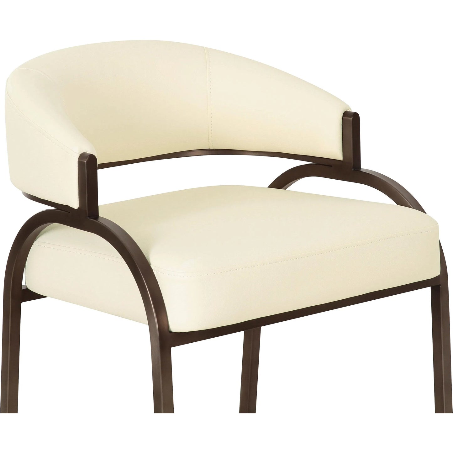 004 SI-2321027 | Closeup | Tatum Performance Vegan Leather Counter Stool by TOV Furniture. Made from pu leather, plywood, stainless steel in a transitional style.