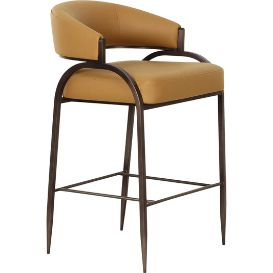 Tatum Performance Vegan Leather Counter Stool by TOV Furniture. Made from pu leather, plywood, stainless steel in a transitional style.