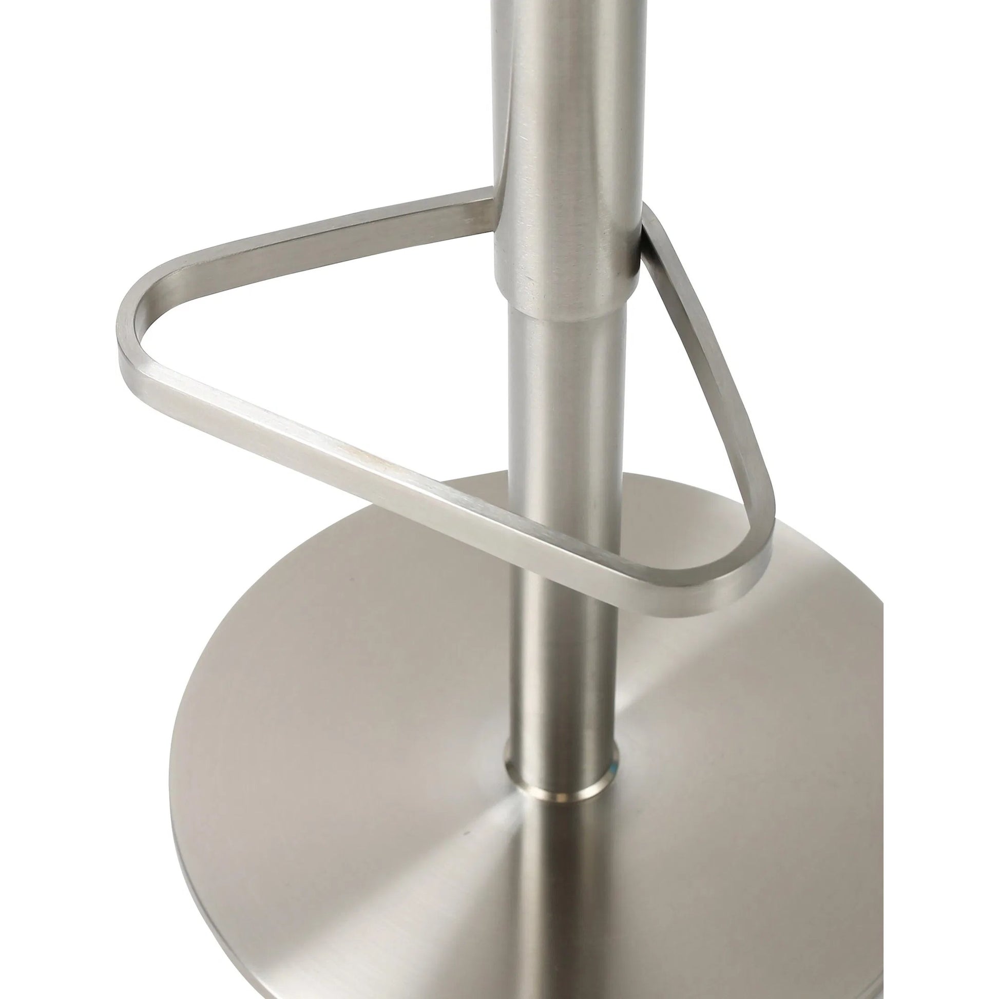 Astro Boucle Adjustable Stool by TOV Furniture in grey, white. Made from boucle, stainless steel in a transitional style.