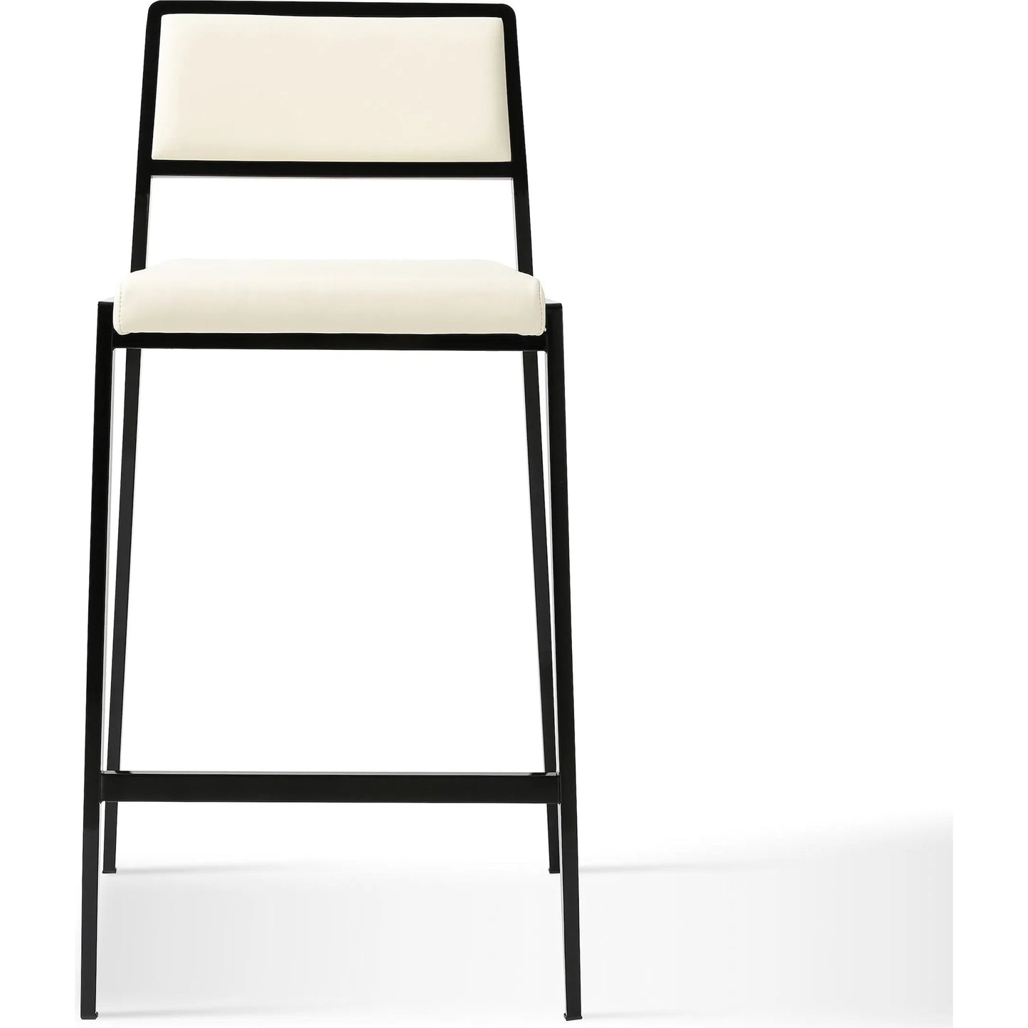 003 SI-2320879 | Additional Silo | Gale Performance Vegan Leather Stackable Counter  Stool (Set of 2) by TOV Furniture in cream. Made from pu leather, stainless steel in a modern style.