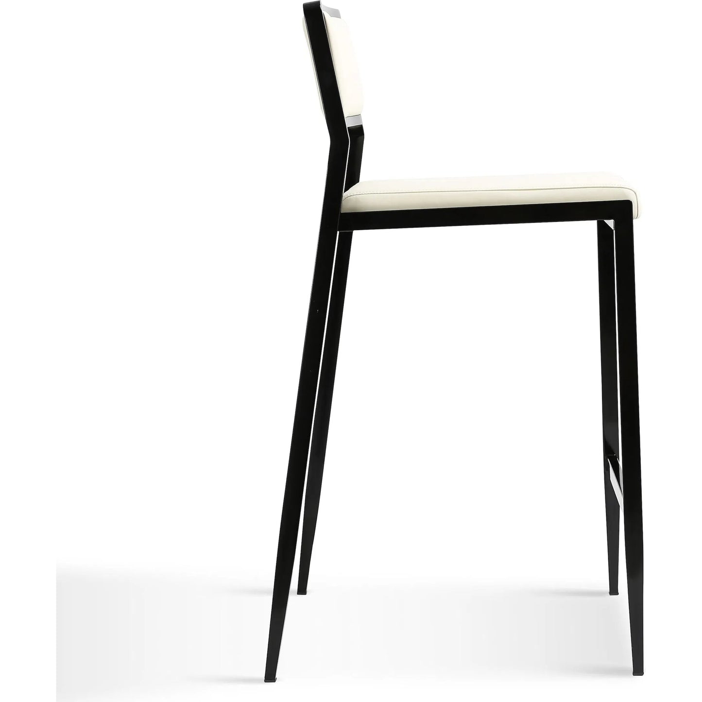 004 SI-2320879 | Additional Silo | Gale Performance Vegan Leather Stackable Counter  Stool (Set of 2) by TOV Furniture in cream. Made from pu leather, stainless steel in a modern style.
