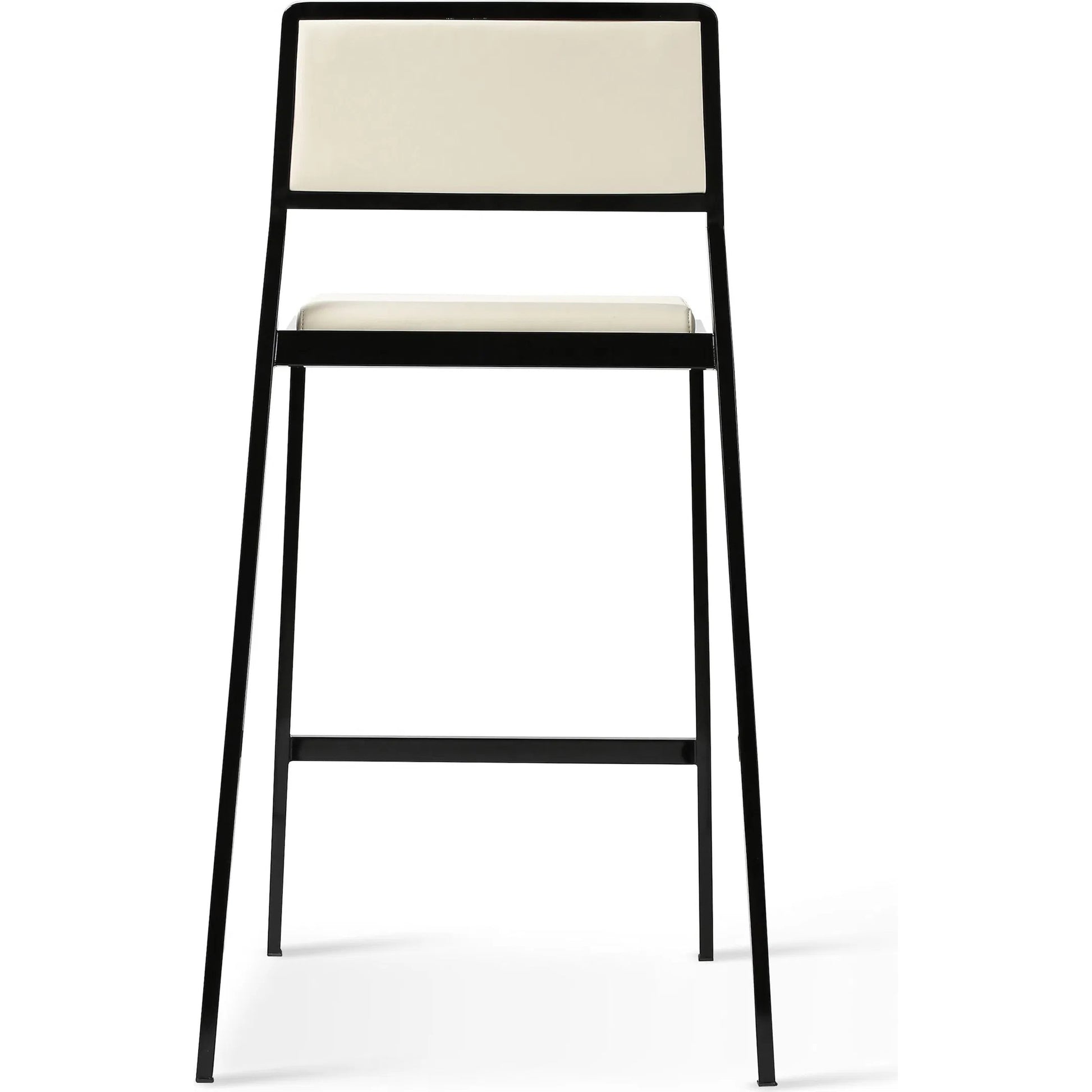 Gale Performance Vegan Leather Stackable Counter  Stool (Set of 2) by TOV Furniture in cream. Made from pu leather, stainless steel in a modern style.