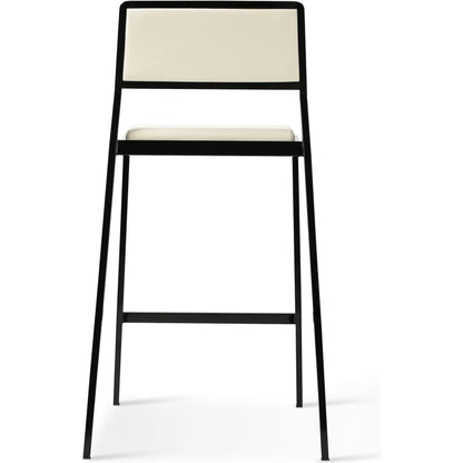 Gale Performance Vegan Leather Stackable Counter  Stool (Set of 2) by TOV Furniture in cream. Made from pu leather, stainless steel in a modern style.