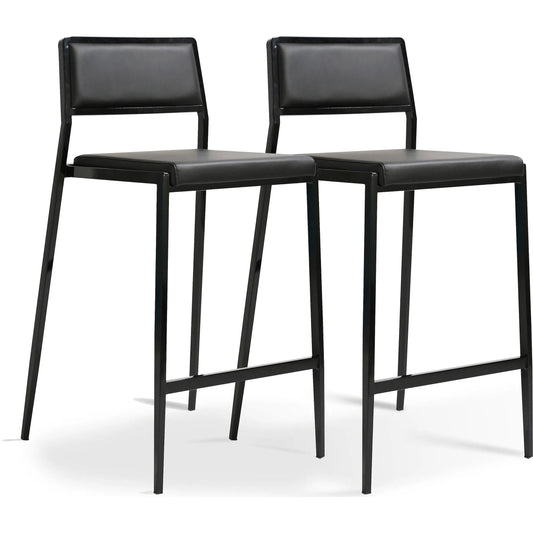 Gale Performance Vegan Leather Stackable Counter  Stool by TOV Furniture. Made from pu leather, stainless steel in a unique style.