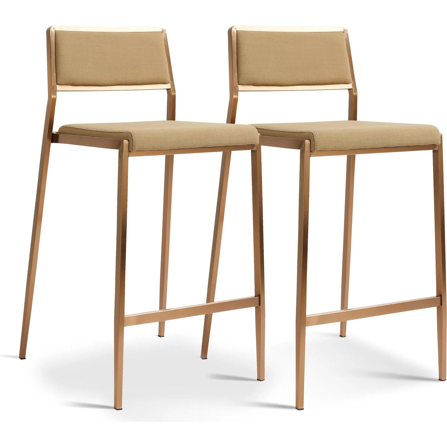000 SI-2320878 | Primary Silo | Gale Basketweave Stackable Counter Stool (Set of 2) by TOV Furniture in tan. Made from linen, stainless steel in a transitional style.