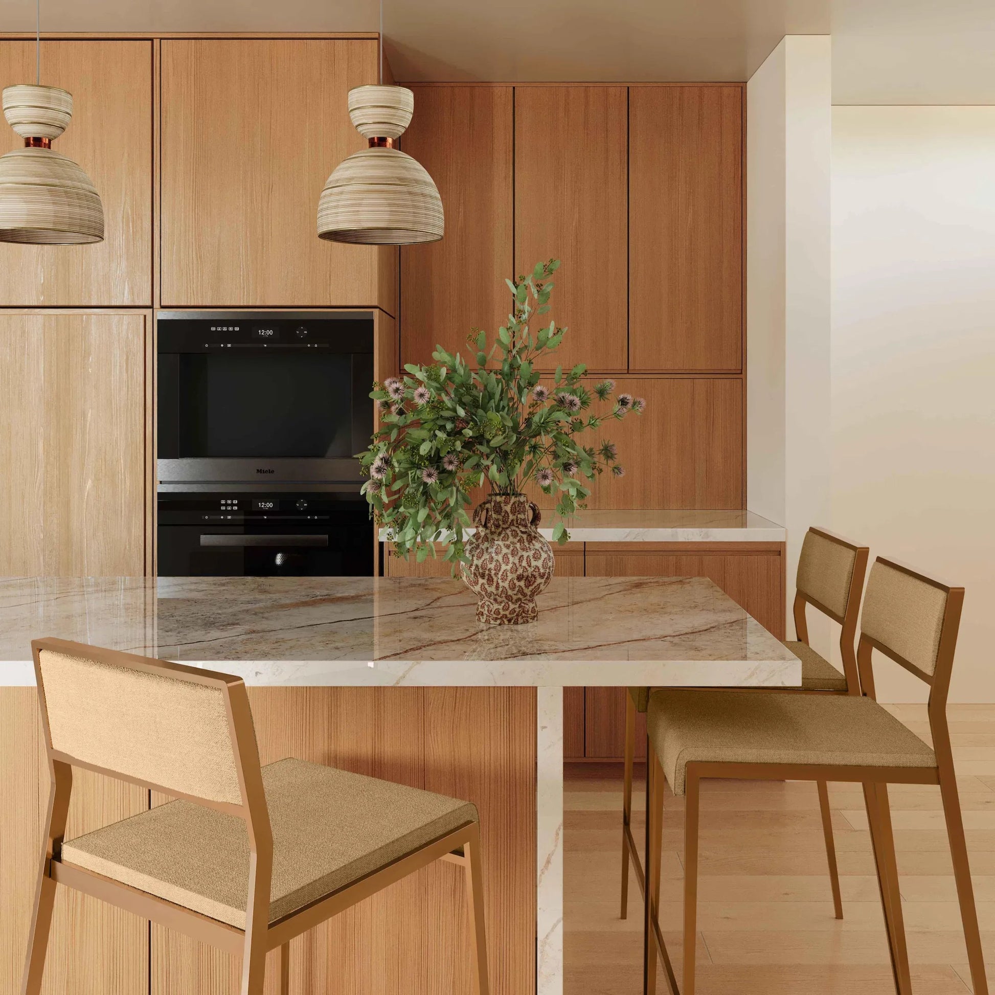 Gale Basketweave Stackable Counter Stool (Set of 2) by TOV Furniture in tan. Made from linen, stainless steel in a transitional style.