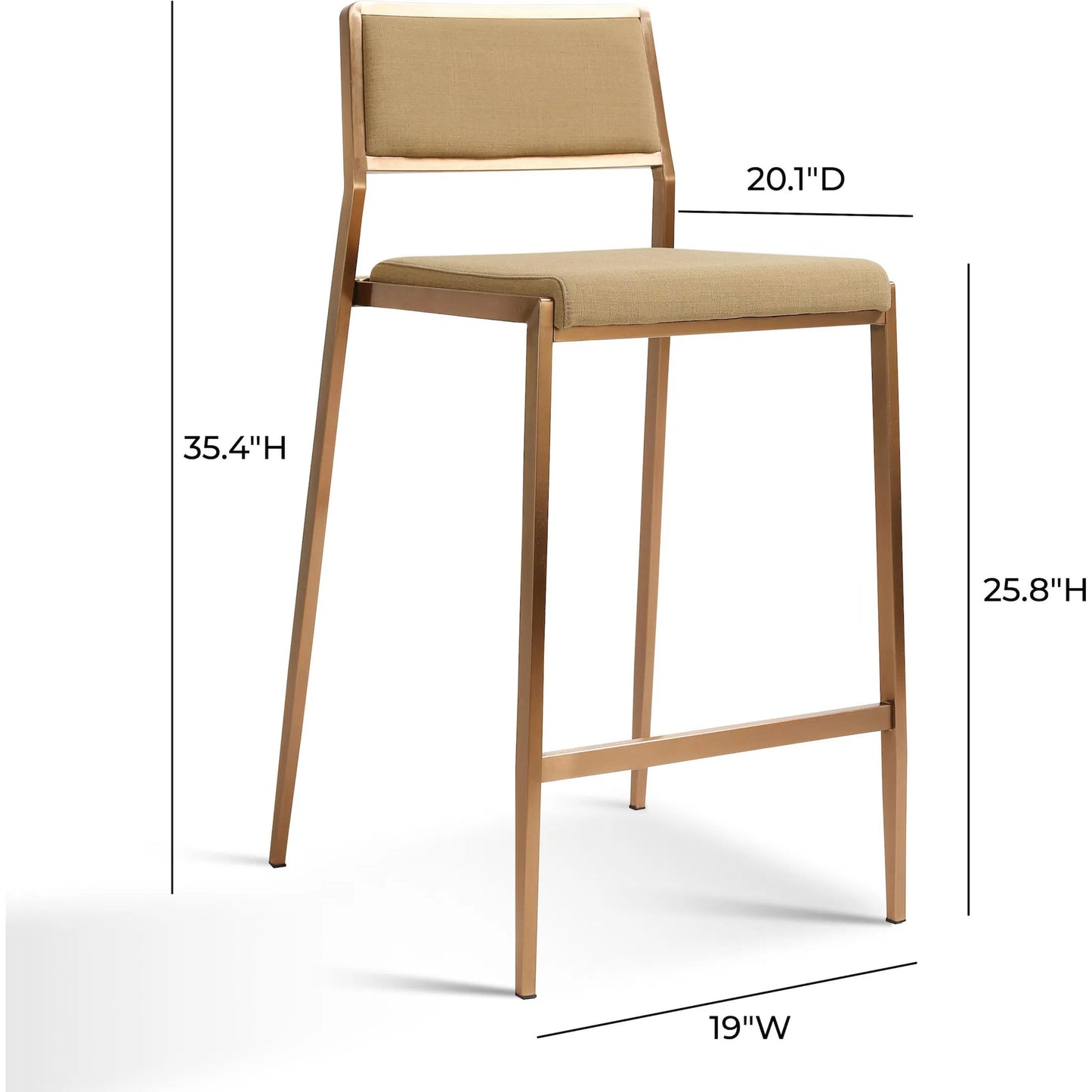 007 SI-2320878 | Additional Silo | Gale Basketweave Stackable Counter Stool (Set of 2) by TOV Furniture in tan. Made from linen, stainless steel in a transitional style.