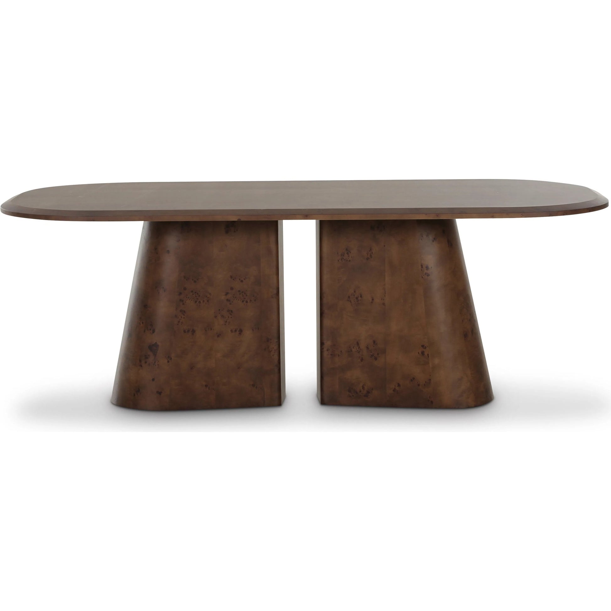 Gladyss Burl Oval Dining Table by TOV Furniture in brown. Made from mdf, veneer in a transitional style.