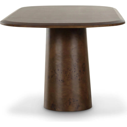 Gladyss Burl Oval Dining Table by TOV Furniture in brown. Made from mdf, veneer in a transitional style.