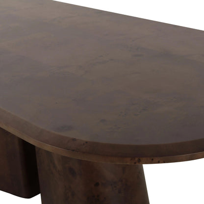 Gladyss Burl Oval Dining Table by TOV Furniture in brown. Made from mdf, veneer in a transitional style.
