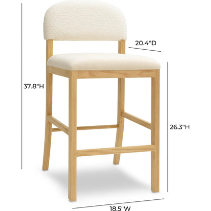 Calla Performance Velvet Counter Stool by TOV Furniture. Made from velvet, wood in a transitional style.