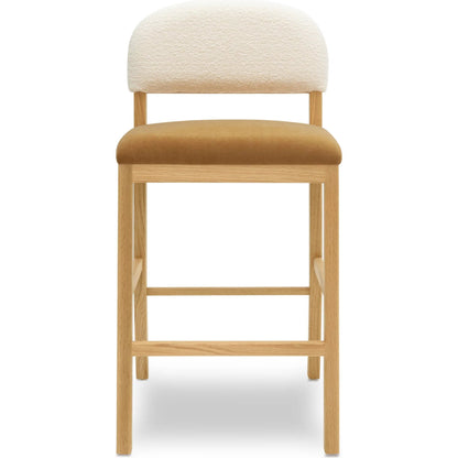 Calla Performance Velvet Counter Stool by TOV Furniture. Made from velvet, wood in a transitional style.