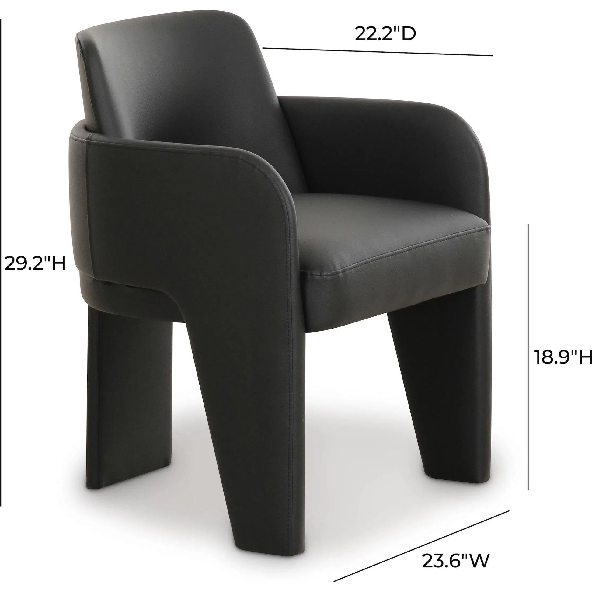 Leo Performance Vegan Leather Dining Chair by TOV Furniture. Made from plywood, vegan leather in a transitional style.