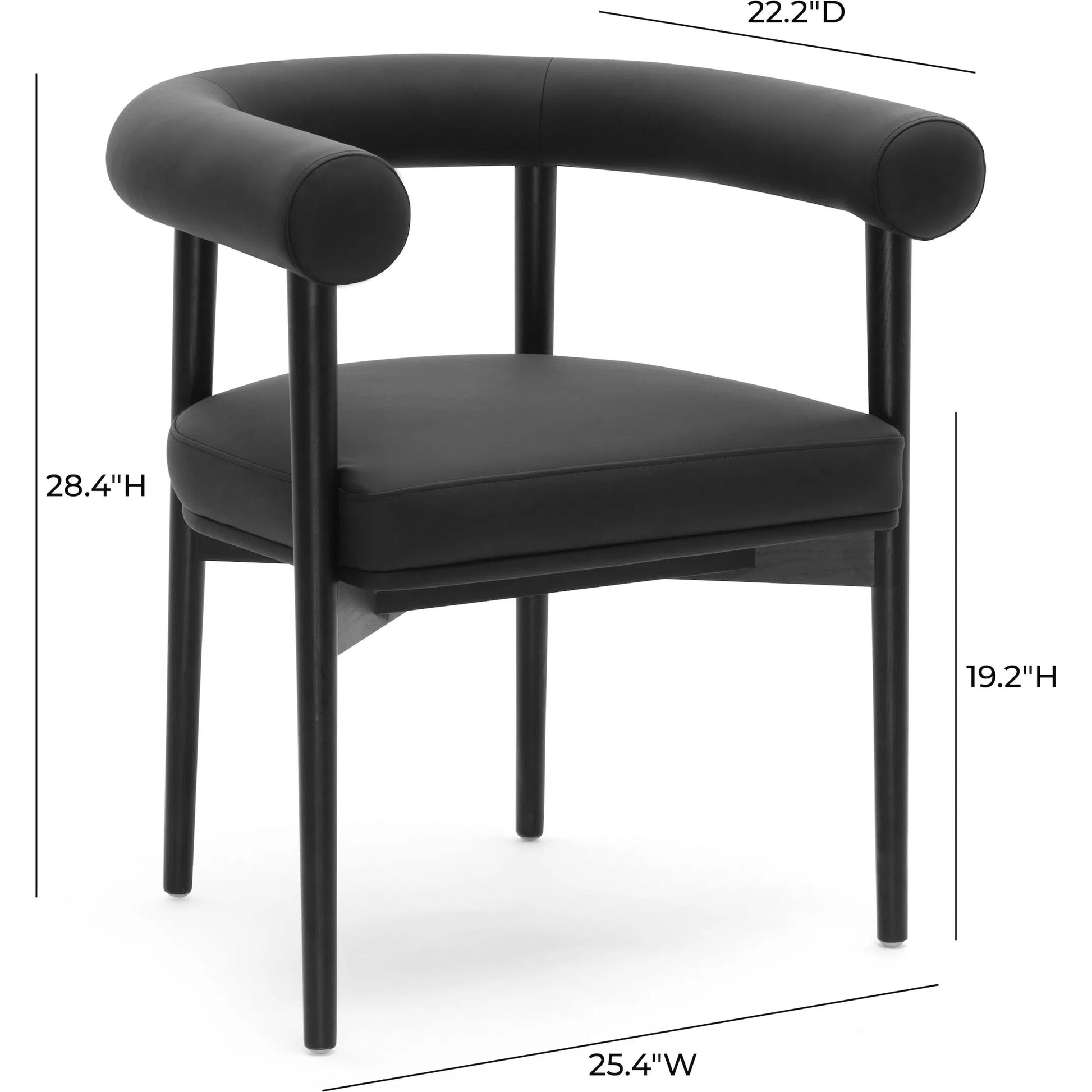 Spara Vegan Leather Dining Chair by TOV Furniture. Made from vegan leather, wood in a modern style.