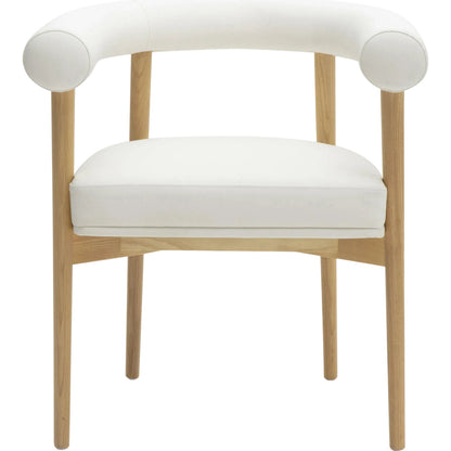 Spara Vegan Leather Dining Chair by TOV Furniture. Made from vegan leather, wood in a modern style.