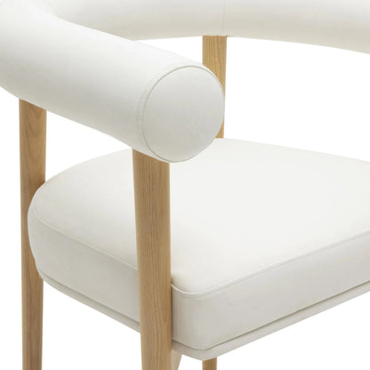 Spara Vegan Leather Dining Chair by TOV Furniture. Made from vegan leather, wood in a modern style.