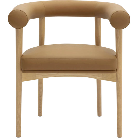 Spara Vegan Leather Dining Chair by TOV Furniture. Made from vegan leather, wood in a unique style.