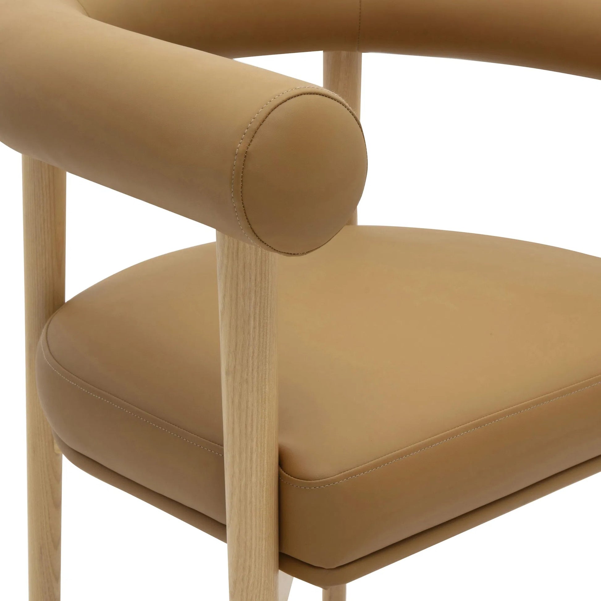 Spara Vegan Leather Dining Chair by TOV Furniture. Made from vegan leather, wood in a modern style.