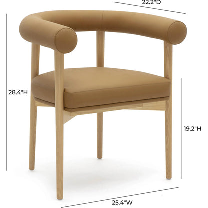 Spara Vegan Leather Dining Chair by TOV Furniture. Made from vegan leather, wood in a modern style.