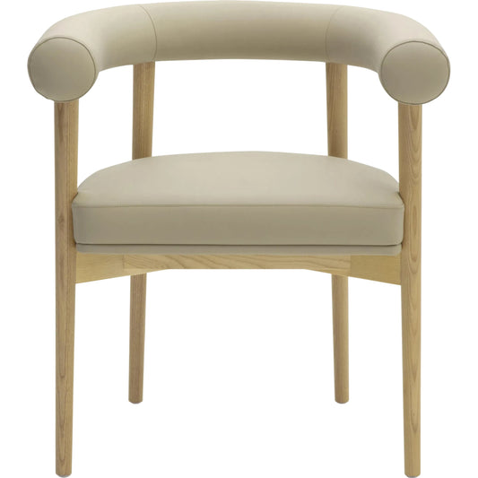 Spara Vegan Leather Dining Chair by TOV Furniture. Made from vegan leather, wood in a unique style.