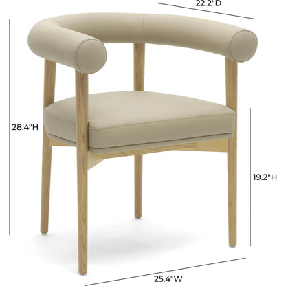 Spara Vegan Leather Dining Chair by TOV Furniture. Made from vegan leather, wood in a modern style.
