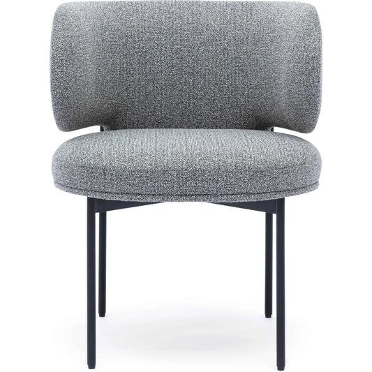 Maureen Speckled Performance Boucle Dining Chair by TOV Furniture in grey. Made from metal, plywood in a unique style.