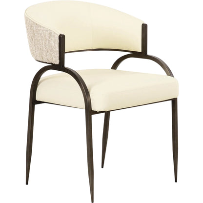 Tatum Vegan Leather 2-Tone Dining Chair by TOV Furniture. Made from fabric, foam, plywood, polyester, stainless steel in a unique style.