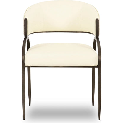 Tatum Vegan Leather 2-Tone Dining Chair by TOV Furniture. Made from fabric, foam, plywood, polyester, stainless steel in a unique style.