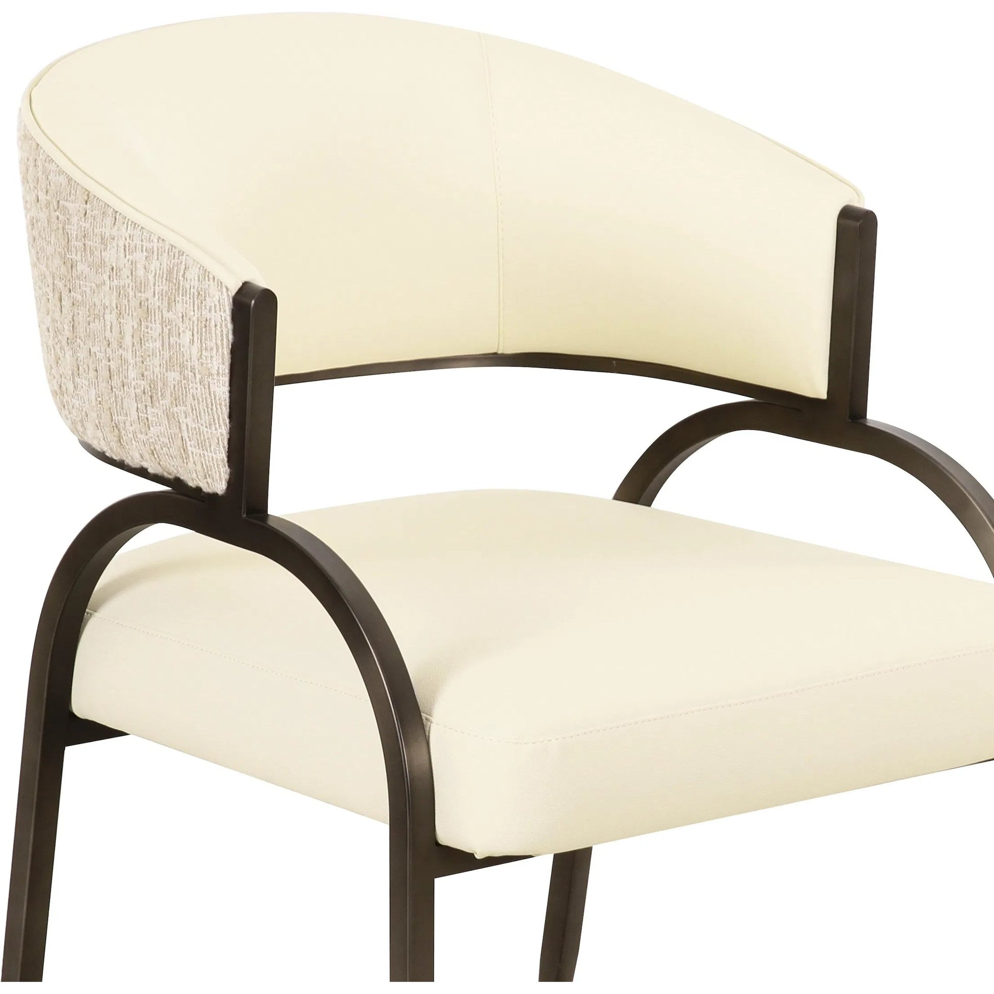 Tatum Vegan Leather 2-Tone Dining Chair by TOV Furniture. Made from fabric, foam, plywood, polyester, stainless steel in a unique style.