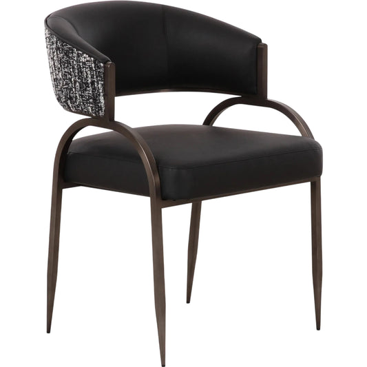 Tatum Vegan Leather 2-Tone Dining Chair by TOV Furniture. Made from fabric, foam, plywood, polyester, stainless steel in a unique style.