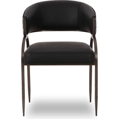 Tatum Vegan Leather 2-Tone Dining Chair by TOV Furniture. Made from fabric, foam, plywood, polyester, stainless steel in a unique style.
