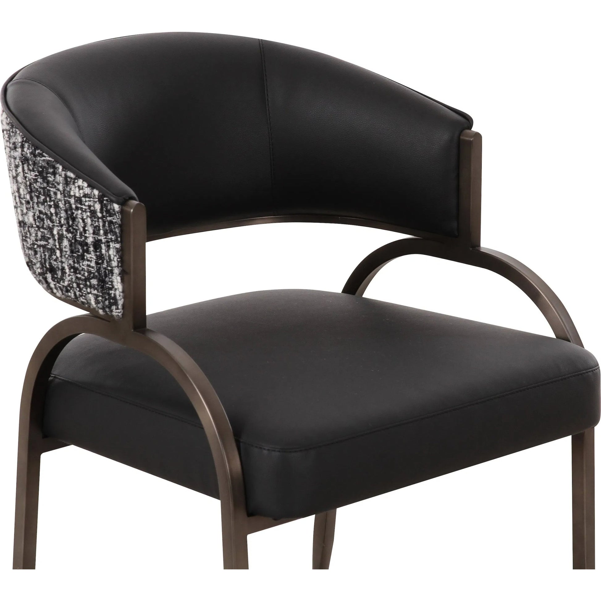 Tatum Vegan Leather 2-Tone Dining Chair by TOV Furniture. Made from fabric, foam, plywood, polyester, stainless steel in a unique style.